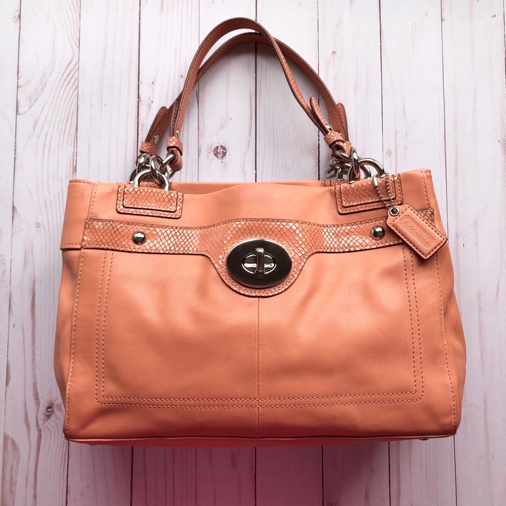 Coach Penelope Coral Leather Satchel Bag